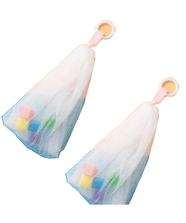 2 Pack Bubble Net Foam Net Saving Bag Suds Bubbles Skin Care Bath Easy Bubble Mesh