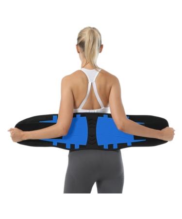 Back Support Back Brace Lumbar Support Elastic Back Lumbar Brace Support Belt Orthopedic Posture Corrector Lower Back Waist Back Support Belt(Blue Small) Small Blue