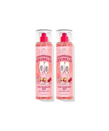 Bath and Body Works Champagne Sprinkles Fine Fragrance Mists Pack Of 2 8 oz. Bottles (Champagne Sprinkles)