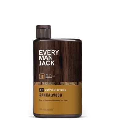 Every Man Jack Daily Shampoo+Conditioner for All hair types Sandalwood 13.5 Fluid Ounce