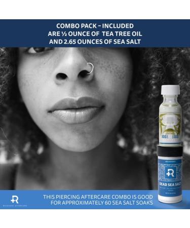 Recovery Aftercare Sea Salt & Tea Tree Oil Combo - Natural Soothing Piercing Aftercare Solution for International Shipping - Buy Online on GoSupps.com