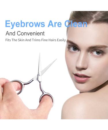 Stainless Steel Fine Tip Scissors for Eyebrows, Nose Hair, Beard, and Eyelashes - ASONTAO - Buy Online on GoSupps.com