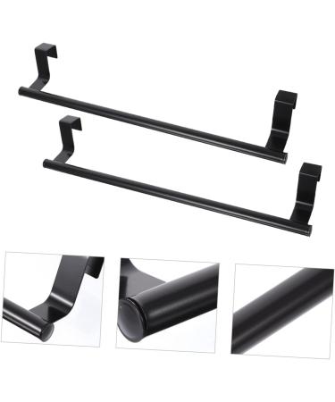 STOBAZA 6 Pcs Door Towel Rack Black Towel Rod Bathroom Towel Storage Hangers Individual Wall Hanging Simple Blackx3pcs 36X6.5X6.5CMx3pcs - Buy Online on GoSupps.com