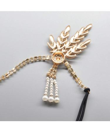 Gatsby Style 1920s Flapper Headband with Rhinestone Crystal Tassel - Golden Tone - Buy Online on GoSupps.com