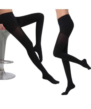 Compression tights thighs high compression stockings men & women compression stockings thighs high tight fine tights pain relief leg thin socks (xxl-black)