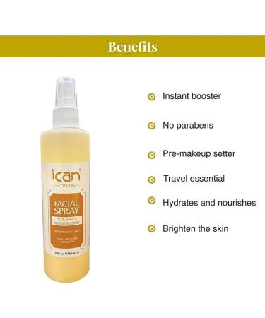 ican London Aloe Sage & Orange Blossom Hydrating Facial Spray 250ml - Buy Online on GoSupps.com