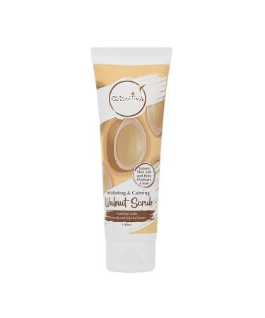 Der mina Exfoliating & Calming Walnut Scrub Fortified with Hydrolyzed Jojoba Esters for Deep Exfoliation Remove Blackheads & Dead Skin Cells and Moisturizes Skin - 100ml