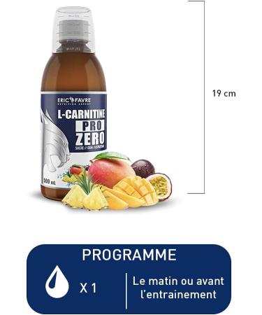 L-Carnitine Liquid Pro Zero Vegan Carnitine Enriched with Green Tea Sugar Free Fat Burner for Sports Draining Slimming Drink L-Carnitine French Laboratory Eric Favre Apple Kiwi - Buy Online on GoSupps.com