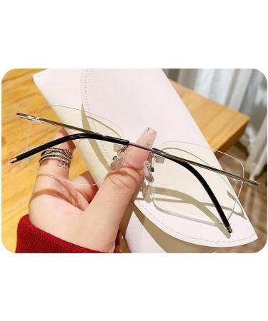 Shop Square Rimless Reading Glasses for Women & Men | Anti Blue Light & UV Protection | Oversized +250 Black - Buy Online on GoSupps.com