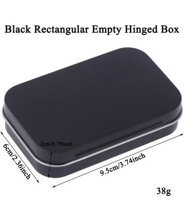AKOAK 3 Pcs Black Rectangular Empty Hinged Tins - 3.7 x 2.4 x 0.8 Inches for First Aid, Survival Kits, Herbs, Pills, Crafts, and More - Buy Online on GoSupps.com