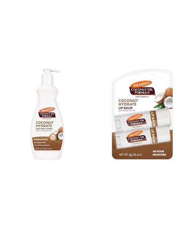 Palmer's Coconut Oil Formula Body Lotion and Lip Balm Duo with Vitamin E and Green Coffee Extract Pack of 1 13.5oz Body Lotion and Pack of 2 Lip Balms