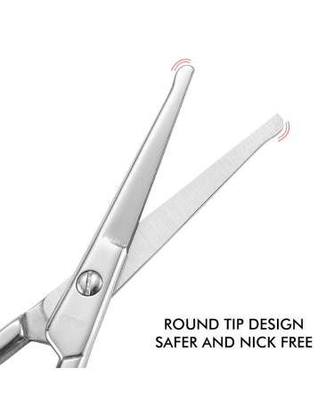 LIVINGO Premium Curved Nose Hair Scissors Set for Men & Women - 2 PC Kit for Beard, Mustache, Ear, Facial Hair, Eyebrows, Eyelashes - Buy Online on GoSupps.com