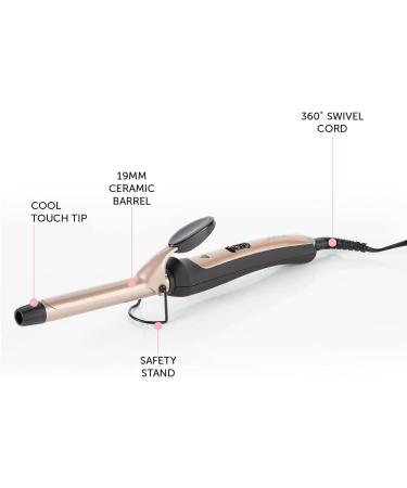 Carmen C81050 Noir 19mm Ceramic Barrel Curling Tong in Black/Rose Gold - Hair Curler - Buy Online on GoSupps.com