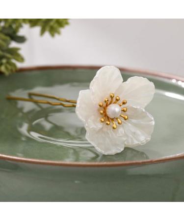 Lurrose 4pcs White Camellia Hairpins & Chopsticks | Retro Hair Accessories for Costumes - International Shipping Available - Buy Online on GoSupps.com