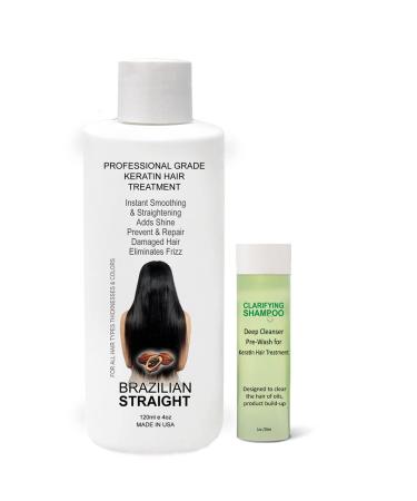 Real Brazilian Keratin Straightening Treatment Kit - Pro Results for Shiny Smooth Hair | Lasts 3-9 Months | 4 oz - Buy Online on GoSupps.com