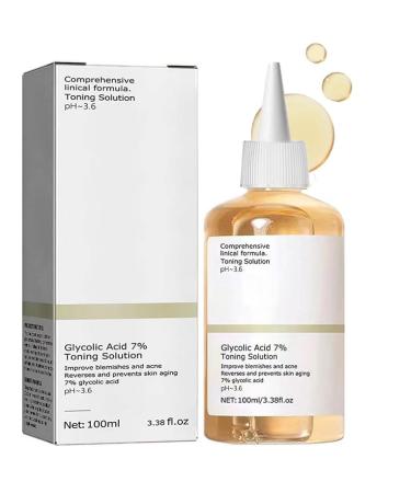 Glycolic Acid 7% Toning Resurfacing Solution - Glycolic Sour 7% Toner - Hydrating Toning Solution - Skincare Hyaluronic Acid Serum - for Blemishes and Acne Prevents Skin Aging Strengthen Your Skin