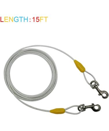 Petest Reflective Lead for Large Dogs - 4.5m (15ft) Yellow & Silver Supports up to 90lbs (40.8kg) - Ideal for Safe Outdoor Adventures - Buy Online on GoSupps.com