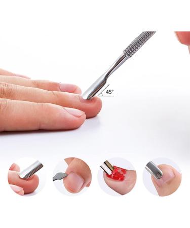 Stainless Steel Dual Head Nail Gel Polish Remover Tool and Cuticle Pusher - 1pcs - Buy Online on GoSupps.com