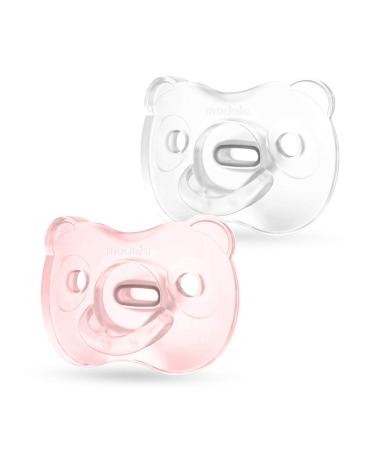 Medela Baby Soft Silicone Pacifiers For babies from 0-6 months 2 pieces Light Pink + Transparent 2 pieces (1 pack) - Buy Online on GoSupps.com