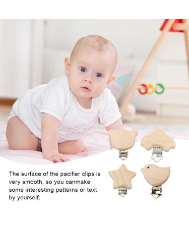 Schnuller Clip Set - 4 Wooden Animal Pacifier Clips | Baby & Children's Accessories - Buy Online on GoSupps.com