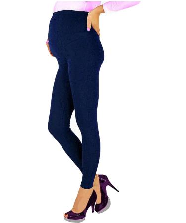 R&N FASHIONS Navy Blue Maternity Over Bump Leggings | Size 14 | Stretchy & Adjustable - Buy Online on GoSupps.com
