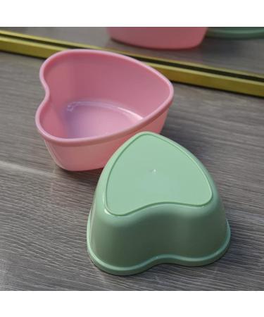 2 Sets Plastic Heart Shaped Facial Mask Mixing Bowl & Spatula - DIY Skin Care Kit for Women - Beauty Salon Essential - Pink & Green - Buy Online on GoSupps.com
