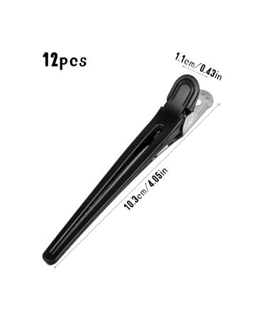 12 Pieces Black Hair Clips for Women - Durable Plastic & Metal Clamping Hairdresser Combi Clips - 3.9 Inch Hair Styling Accessories - Buy Online on GoSupps.com