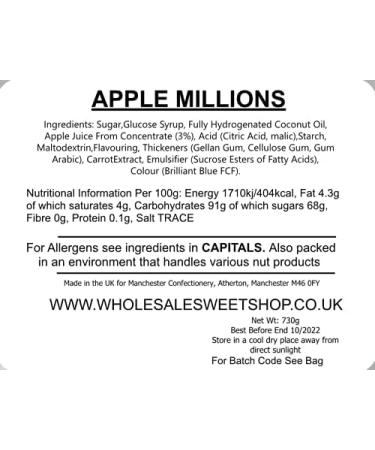Ellies Jellies Apple Millions 730g Bucket - Buy Online on GoSupps.com