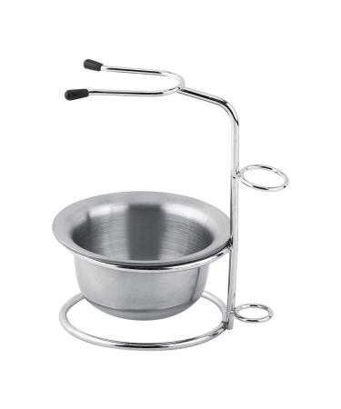 Anggrek 2 in 1 shaving bowl and stand Razor cup holder kit men's shaving tool kit stainless steel shaving razor rack stand holder + soap cup bowl bowl