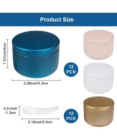 12-Pack 50ml Aluminum Empty Cream Jars with Stickers & Spatulas - Ideal for Cosmetics Lotions & Travel - Buy Online on GoSupps.com