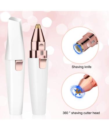 Molbory 2-in-1 Eyebrow Razor & Face Hair Remover for Women | Pain-Free Trimming & LED Light for Eyebrows Lips Chin & Nasal Hair - Buy Online on GoSupps.com