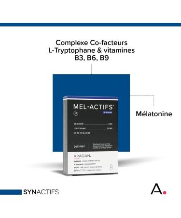 ARAGAN - Synactives - Melactives - Adult Sleep Supplement - Melatonin L-tryptophan Vitamins B3 B6 and B9-15 capsules - 15 days taken - Made in France - Buy Online on GoSupps.com