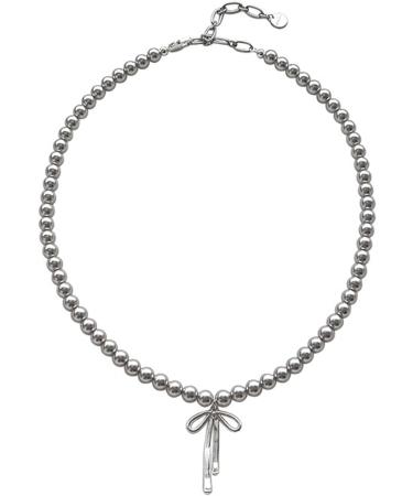 Oralgo's Exquisite Gray Pearl Necklace - Elegant Collarbone Chain with Loop Trailer & Charm Decoration for Women - Premium Copper Jewelry - Buy Online on GoSupps.com