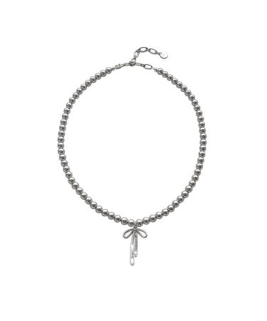 Oralgo's exquisite necklace with loop trailer elegant necklaces jewelry gray pearls collarbone chain charm decoration for women copper