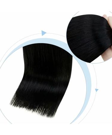 LAAVOO 18 Jet Black Clip-In Human Hair Extensions - 120g Double Weft Remy Hair - Buy Online on GoSupps.com