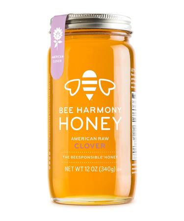 Bee Harmony American Raw Clover Honey, 12 Ounce Clover 12 Ounce (Pack of 1)