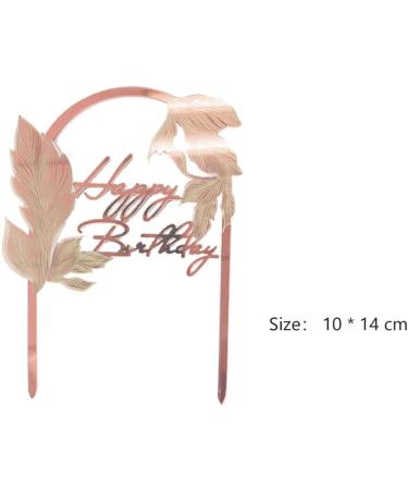 Daimay 6PCS Acrylic Happy Birthday Cake Toppers Leaf Arch Door Dessert Toppers Party Cupcake Topper Picks Cake Decorations for Birthday Wedding Engagement Party Supplies - Buy Online on GoSupps.com