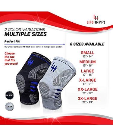 Active Relief Knee Brace by Lifehapps - Patella Support & Compression Sleeve for Arthritis Meniscus Tears ACL Injuries | Ideal for Running & Exercise (3XL Black) - International Shipping Available - Buy Online on GoSupps.com