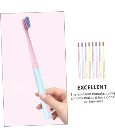 Clispeed 8-St Macaron Toothbrush - Electric & Manual Camping Toothbrushes Micro Brushes Charcoal Soft Fur Perfect for Hiking & Pregnant Women - Buy Online on GoSupps.com