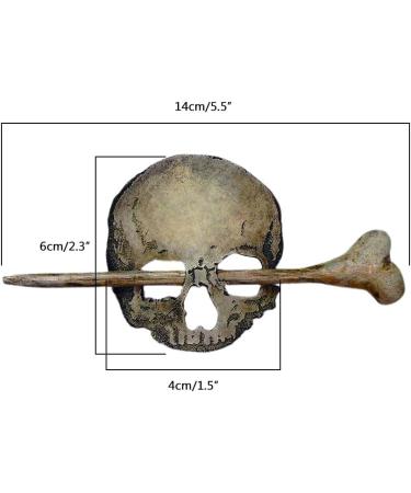 Skull Hair Pin Stick Slide with Faux Bone Halloween Hairpin Handmade Punk Skull Hair Pin Skull/Death Moth Hair Clip Sticks Hairpin Hair Fork Tortoise Shell Bun Cover Holder for Women Girls - Buy Online on GoSupps.com