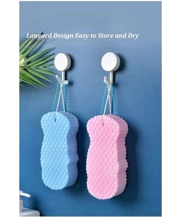 MULPG 2PCS Exfoliating Bath Sponge - Skin Cleansing & Dead Skin Remover for Women, Kids, Pregnant Adults - Buy Online on GoSupps.com