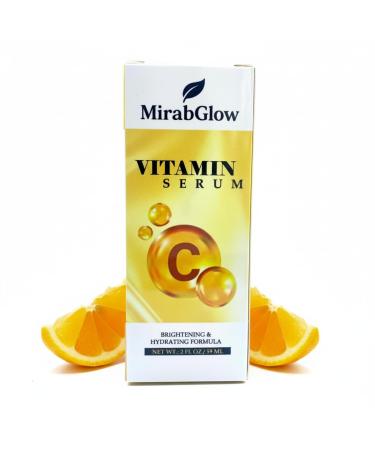 MirabGlow Vitamin C Serum for Face with Hyaluronic Acid Vitamin E & Ferulic Acid Anti-Aging Brightening Formula to Improve Dark Spots Fine Lines & Wrinkles Suitable for All Skin Types 2 fl oz - Buy Online on GoSupps.com