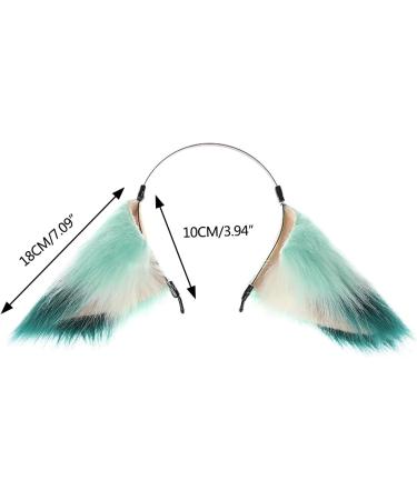 amangul Wolf Ear Headband Kitten Girls Cosplay Accessories Beast Green Ears Fursuit Masquerade Halloween Cosplay Party - Buy Online on GoSupps.com