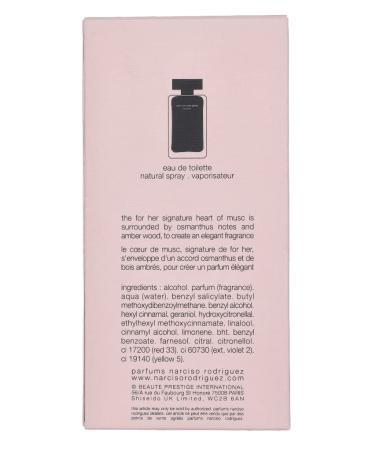 Narciso Rodriguez NARCISO RODRIGUEZ 3.3 oz EDT Women New in Box 3.3 Fl Oz (Pack of 1) - Buy Online on GoSupps.com