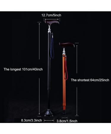 Anti-Slip Quad Cane for Seniors Adjustable Walking Stick Aluminum Crutches with Armrests for Adults with Heights 140-180cm Prosperous - Buy Online on GoSupps.com