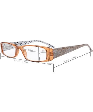 Eyekepper 5 Pack Polka Dot Reading Glasses +2.50 - Stylish Spring Hinge Design for Ultimate Comfort - Buy Online on GoSupps.com