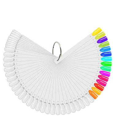 JASSINS 50 Pcs Clear Nail Swatch Sticks with Ring - Nail Art Polish Practice Display Tips - Transparent Fan-shaped Design - Nail Sample Sticks for Color Display and Practice - Pack of 50 - Buy Online on GoSupps.com