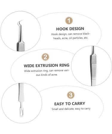 HAPINARY 9 Pcs Clip Comedone Extractor Instrument Tool Pimple Tweezers Blackhead Stainless Steel Silver - Buy Online on GoSupps.com