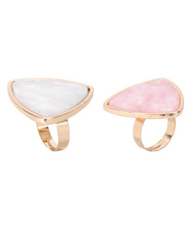 jojofuny Palettes Annulaires pour Nail Art 2 Pi ces Effet Marbre Blanc et Rose Palettes de M lange Coquillage L g res et Faciles Nettoyer pour Manucure Cr ative
