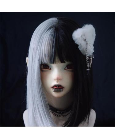 hgnxa Plush Heart Shape Side Hair Clip with Dangle Duckbill Hairpin for Woman Carnivals Taking Photo -slip Hairpin Black - Buy Online on GoSupps.com